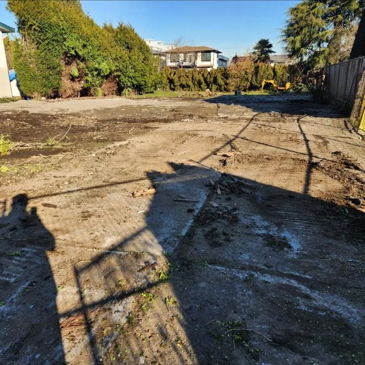 After: overgrown lot cleared and graded