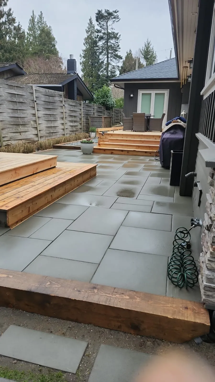 After: rotten deck to stone patio