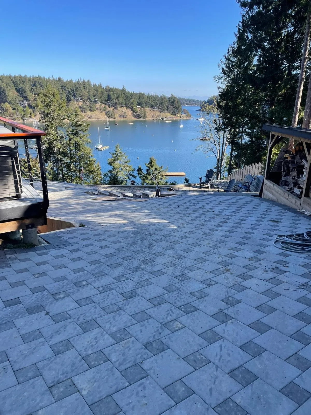 Paving-stone patio laid by Clearway Site Services