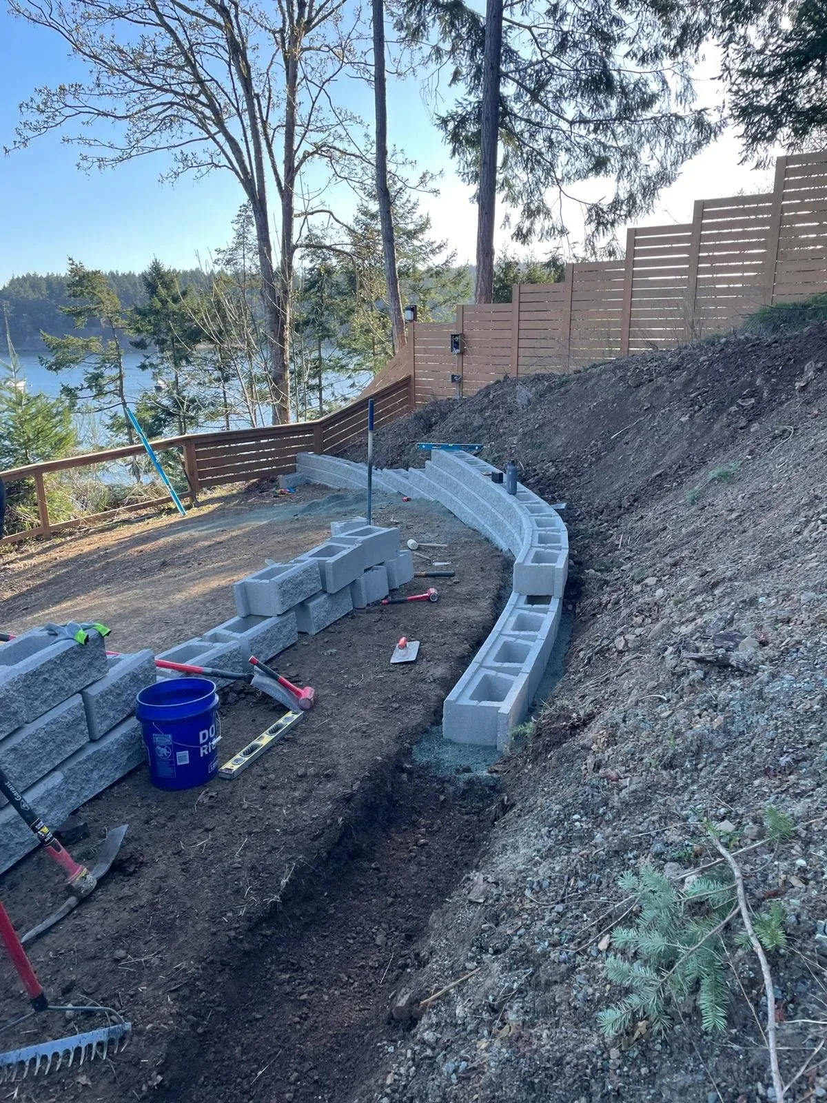 Retaining wall built by Clearway Site Services