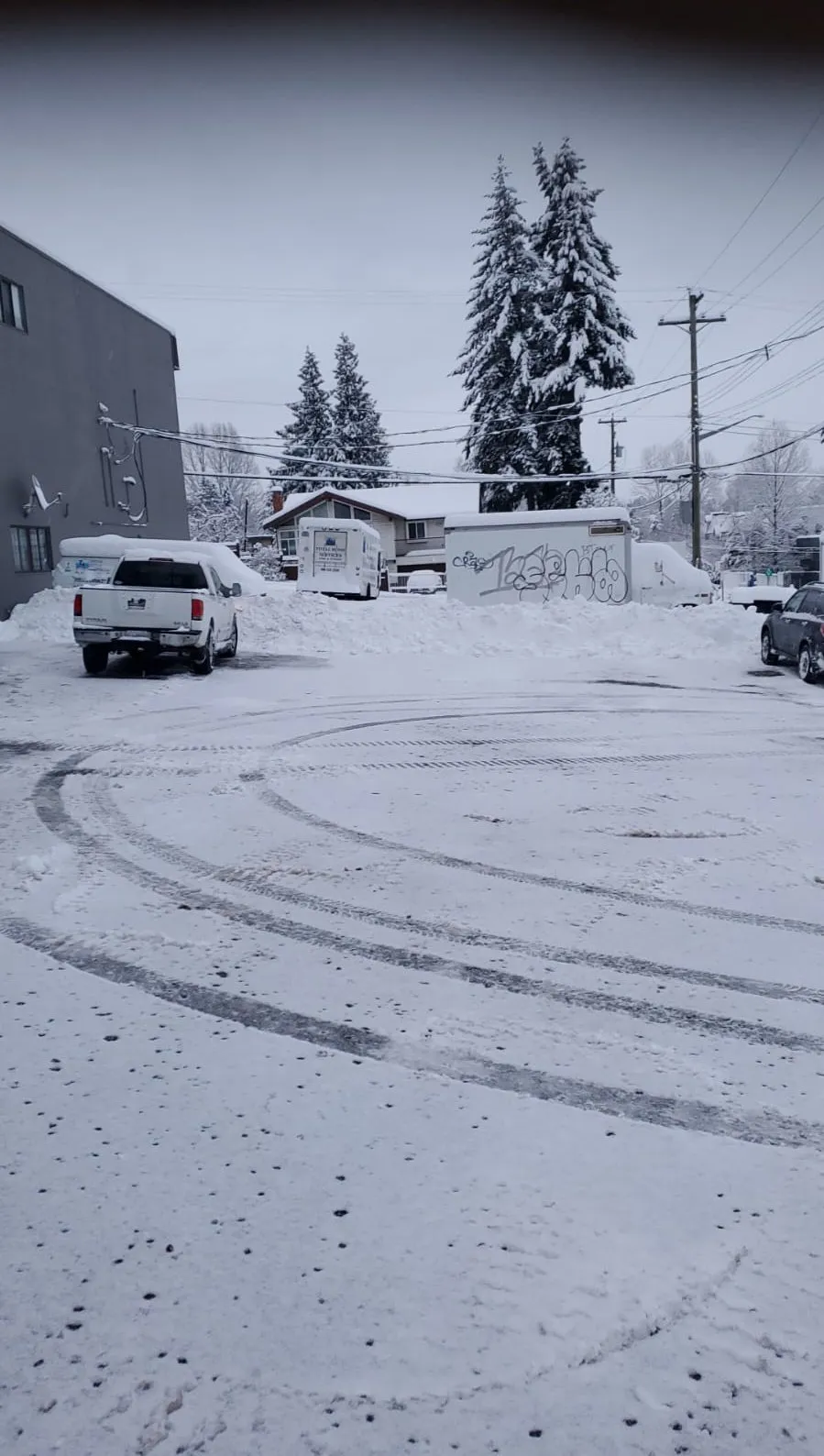 Cleared road after a snowfall